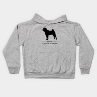 Chinese Shar-Pei Black Silhouette Kids Hoodie